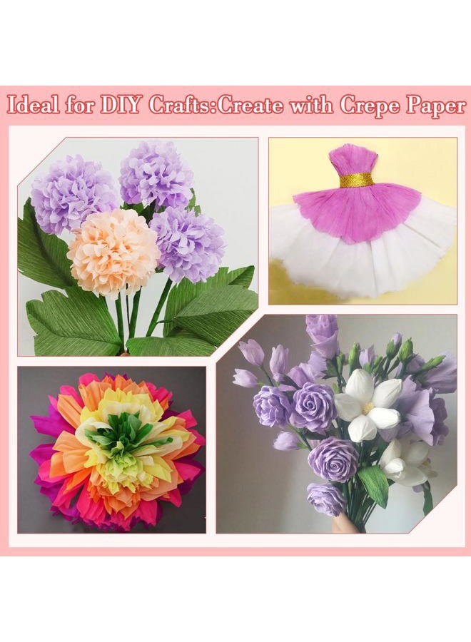 Rainflow 27 PCS Crepe Paper Flower Kit - 6 PCS Colored Crepe Paper Roll Premium Pastel Streamers Crepes Papers Sheets with Floral Tape Iron Wire for Flower Making DIY Crafts Birthday Party Christmas - Image 4