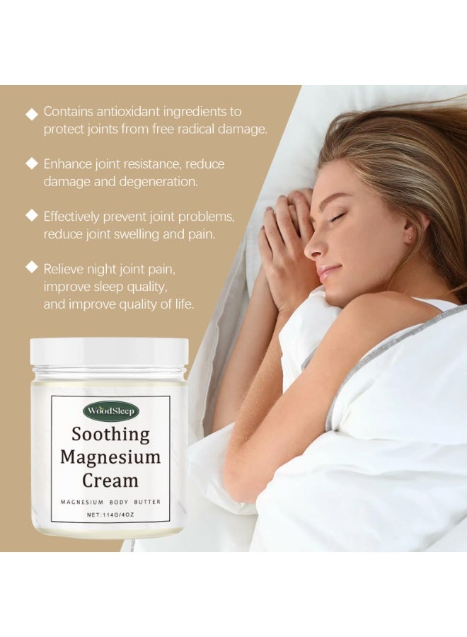 وودسليب كريم وودسليب للعناية بالجسم والمغنيسيوم، للعناية بالنوم والمغنيسيوم، للعناية بالمفاصل، للعناية بالجسم والمغنيسيوم بعد التمرين (114 غرام) - Image 2