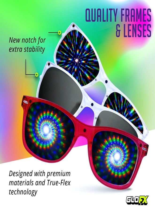 جلو اف اكس نظارات GloFX Snaps: نظارات حفلات حمراء شفافة | تصميمات Extreme Line و Extreme Spiral ونظارات شمسية سوداء ملونة | إكسسوارات حفلات سهلة التركيب للمهرجانات والحفلات - Image 4