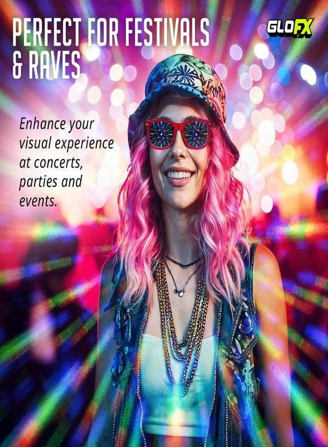 جلو اف اكس نظارات GloFX Snaps: نظارات حفلات حمراء شفافة | تصميمات Extreme Line و Extreme Spiral ونظارات شمسية سوداء ملونة | إكسسوارات حفلات سهلة التركيب للمهرجانات والحفلات - Image 5