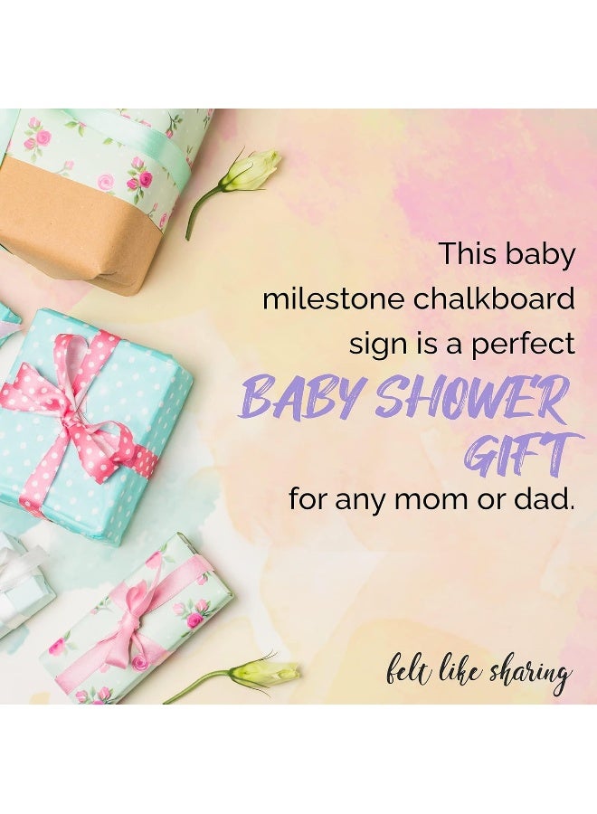 Felt Like Sharing Baby Milestone Chalkboard Sign, Nursery Decor, Baby Message Board – Cute Photo Milestone Board, Baby Growth Chalkboard w/ 3 Chalk Markers - Image 5