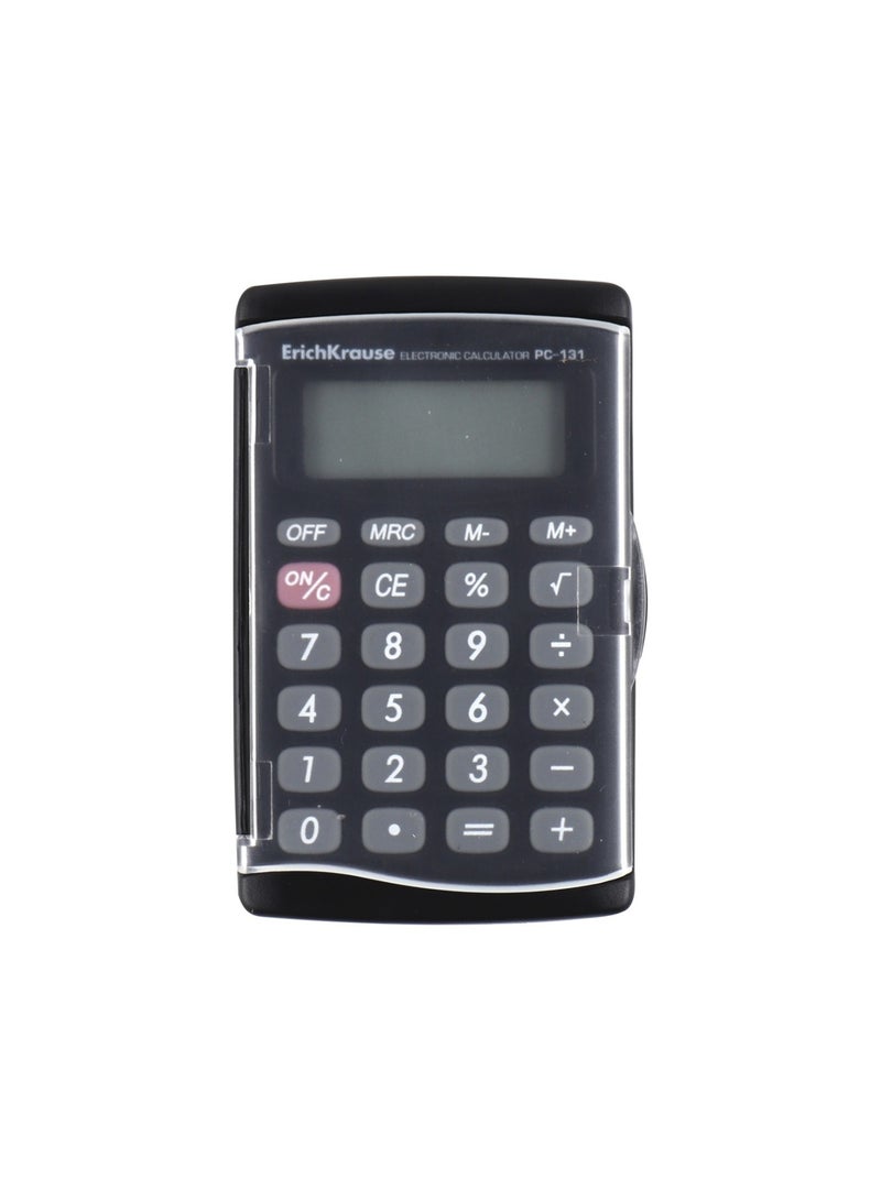 ErichKrause 8-Digit Pocket Size Calculator With Plastic Cover Black Body - Image 2