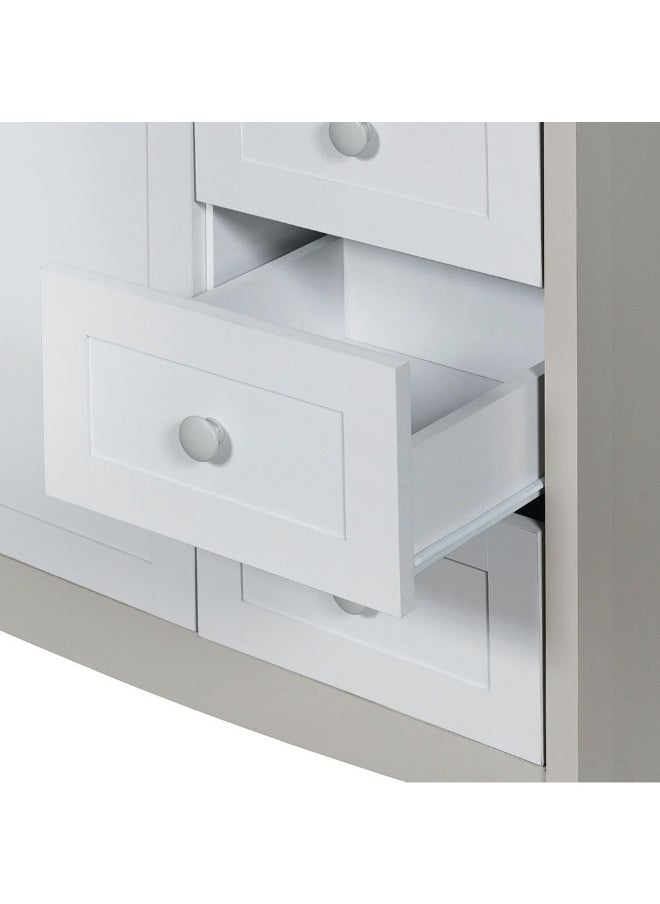 DANUBE HOME Hazel 3-Door Wardrobe With 3 Drawers And Mirror Stylish Storage Solution For Bedroom Durable And Spacious Closet Modern Wardrobe With Mirror For Home DÃ©cor - Light Beige And White  - Image 5
