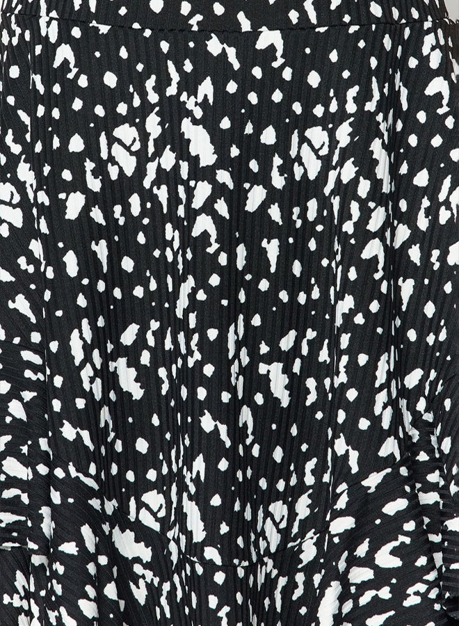 trendyol Black Strappy Mini Knitted Jumpsuit with Flounce Shorts - Image 4