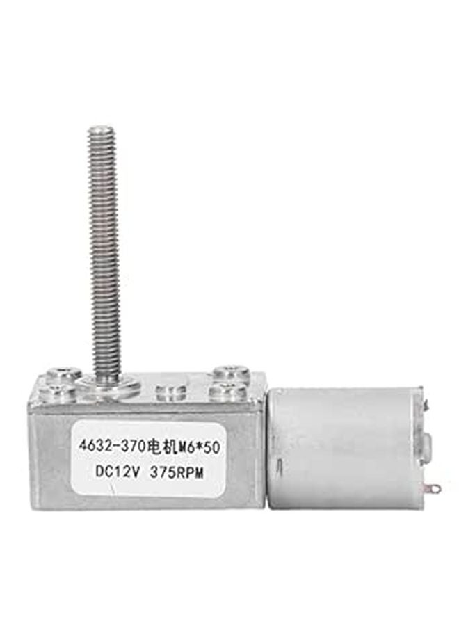 محرك تروس 12 فولت تيار مستمر 375 دورة في الدقيقة مع ملف نحاسي وخيط M6x50 مم لتقليل السرعة - Image 1