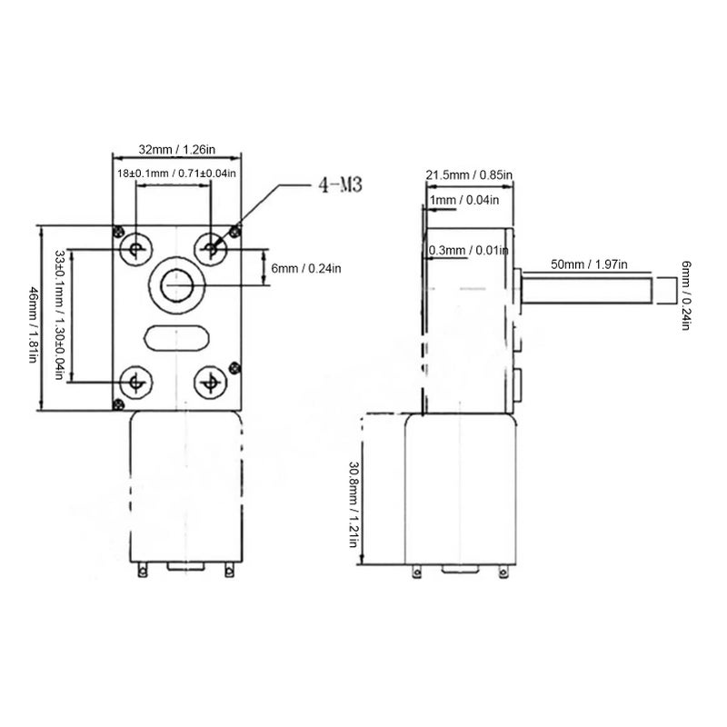 محرك تروس 12 فولت تيار مستمر 375 دورة في الدقيقة مع ملف نحاسي وخيط M6x50 مم لتقليل السرعة - Image 3