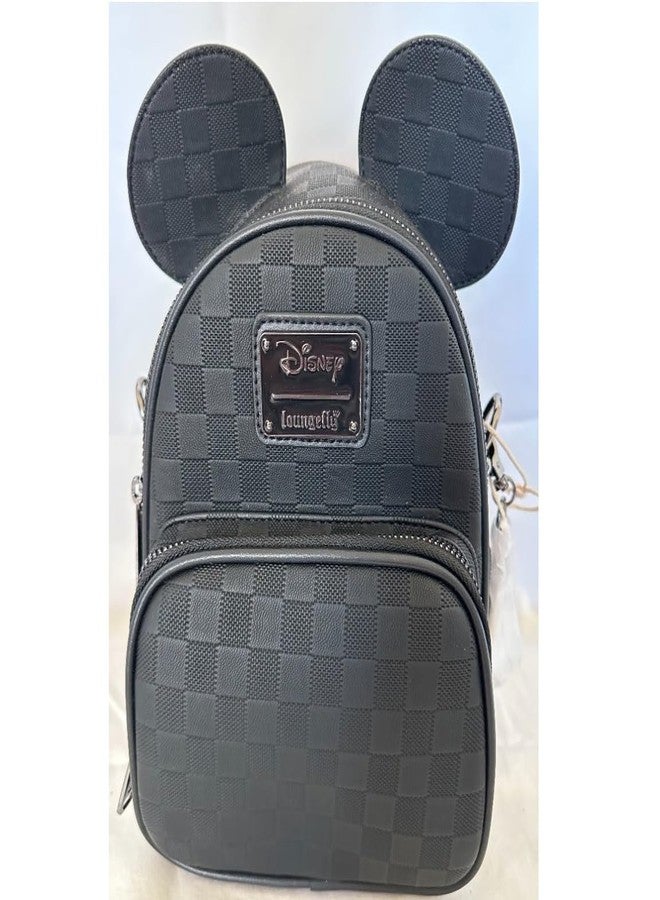 Loungefly Mickey Mouse Checkered Texture Convertible Mini Backpack & Crossbody Bag - Image 5