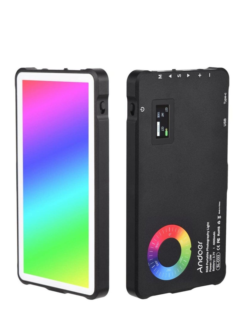 كابتن تيك Portable RGB Video Light, Portable Camera Lights, Mini LED Fill Light Panel 2500K-9000K, 24 Dimmable Lighting Effects, CRI95+ Built-in Battery with Cold Shoe Adapter, for Vlog Live, Video Conference - Image 1