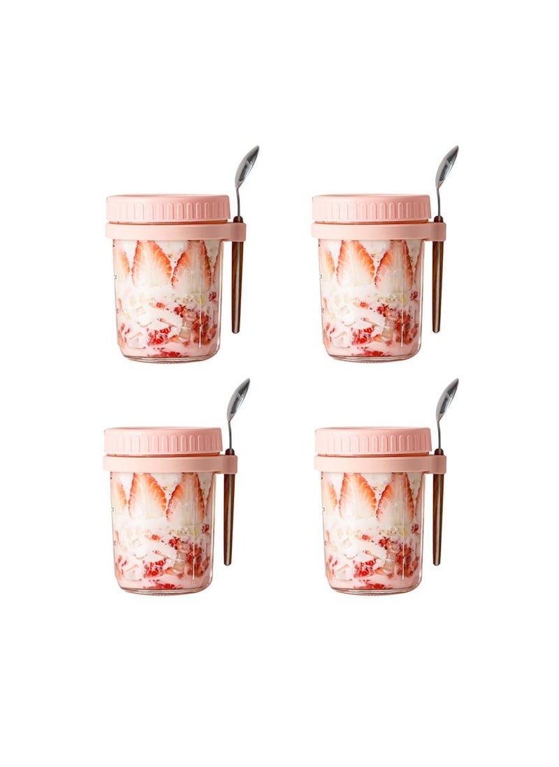Y&D - 4 Piece Glass With Lid And Spoon Sealed Portable Ice Cream Cup - Image 1