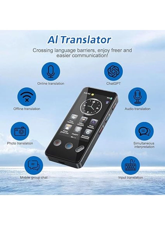 ai Language Translator Device,143+ Languages Translator, Two-Way AI Voice Translator, Instant Translator,Supports Voice/Text/Offline/Photo, for Travel, Business,Study,Gift(Black) - Image 4