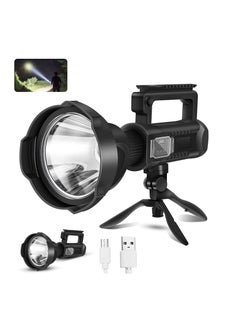 PROTON Rechargeable Spotlight Flashlight High Lumens, 90000 Lumen LED Super Bright Searchlight, 4 Modes IPX5 Waterproof Work Lights for Hiking, Camping, Hunting and Emergencies with Tripod and USB Output  - Image 1