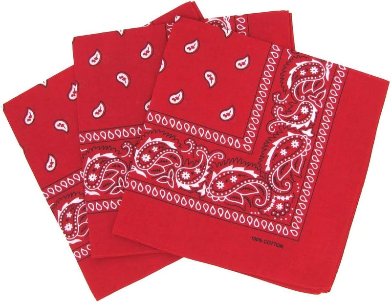 Boolavard 1s, 6s, 9s or 12 Pack Cowboy Bandanas Bandana with Original Paisley Pattern - Image 1