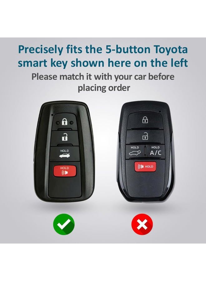 Autobase Silicone Key Fob Cover for Toyota Camry RAV4 Highlander Avalon C-HR Prius Corolla GT86 Smart Key | Car Accessory | Key Protection Case 2 Pcs (Black) - Image 2