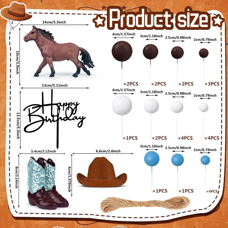 KEEPARTY Cowboy Cake Decorations Cowboy Hat and Boot Cake Toppers Western Cowboy Cowgirl Birthday Baby Shower for Western Theme Party Favors Supplies (Blue) - Image 2