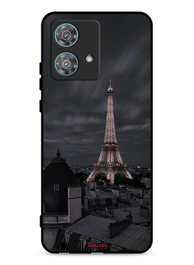 Tolwak Motorola Edge 40 Neo 5G Protective Case Cover Eiffel Tower In Night - Image 1