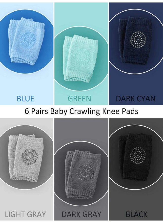 Satinior 6 Pairs Crawling Knee Pads Anti Slip Baby Knee Protectors Toddlers Leg Warmers - Image 3