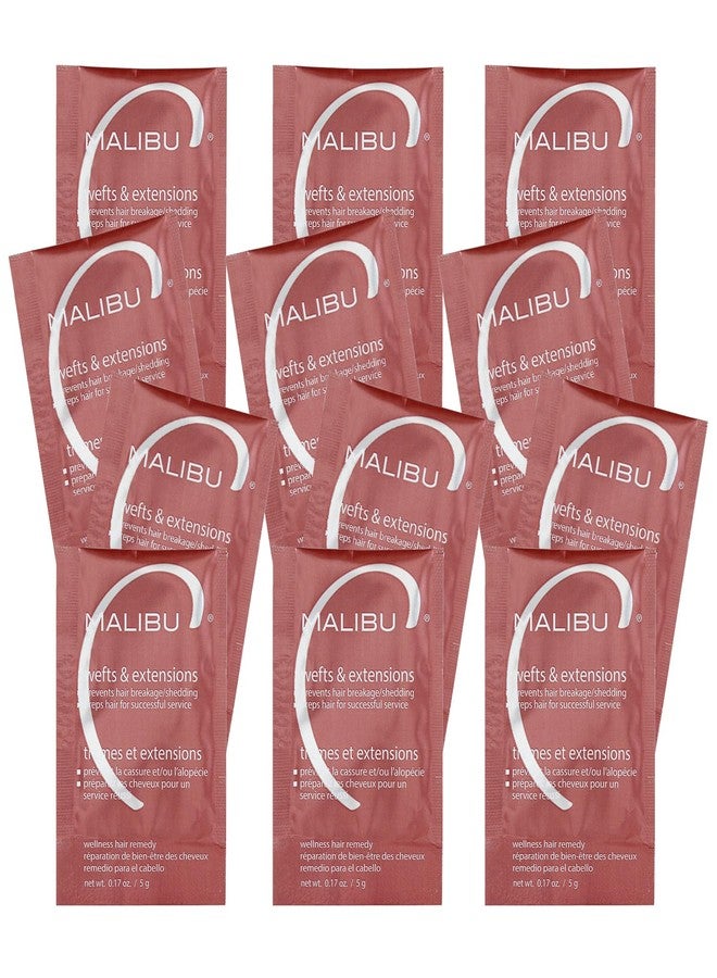Malibu C Wefts & Extensions Wellness Hair Remedy (12 Packets) - Removes Build Up + Prevents Hair Breakage - Prepares Natural Hair for Hair Extension Application - Image 1