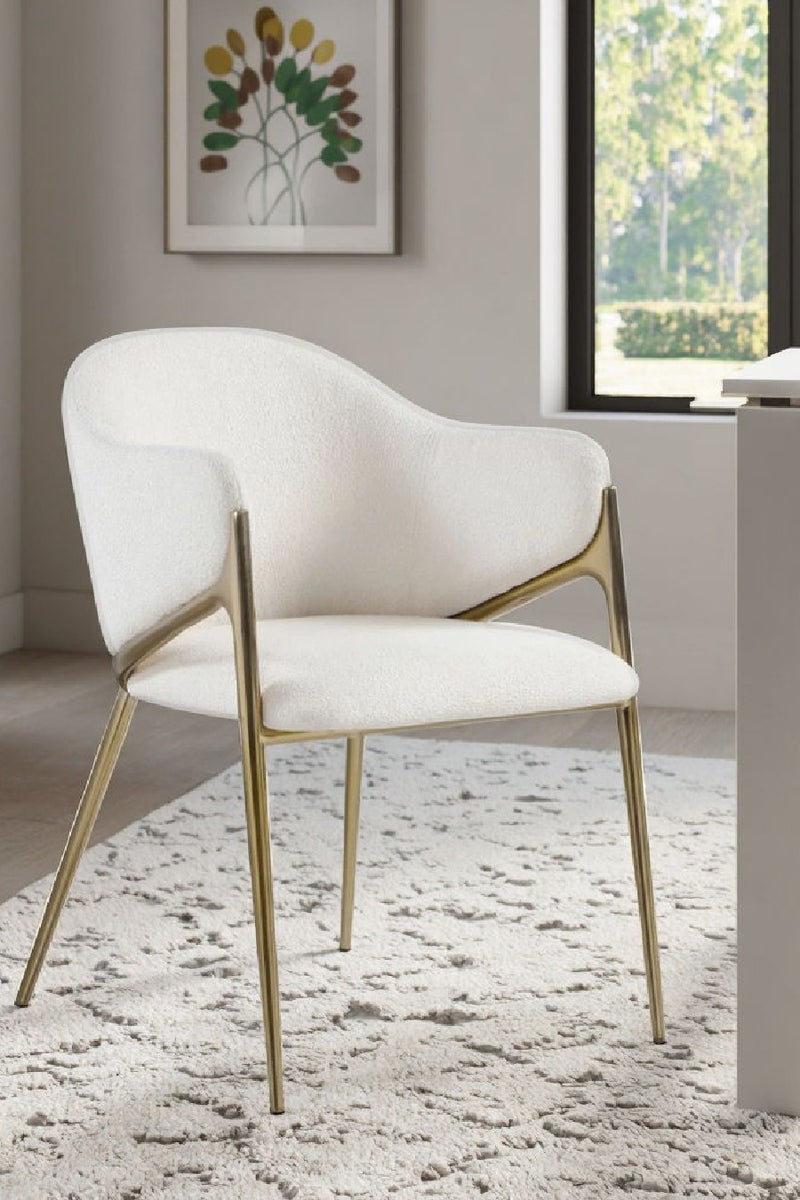 رافين طقم من 2 كراسي دائرية أنيقة ببطانة مخملية حديثة وهيكل من الفولاذ الكربوني – كراسي ديكور أنيقة لغرفة المعيشة أو غرفة النوم أو منضدة الزينة أو المدخل – قاعدة معدنية مطلية لزيادة المتانة – ‎74×64×59 سم‎ - Image 5