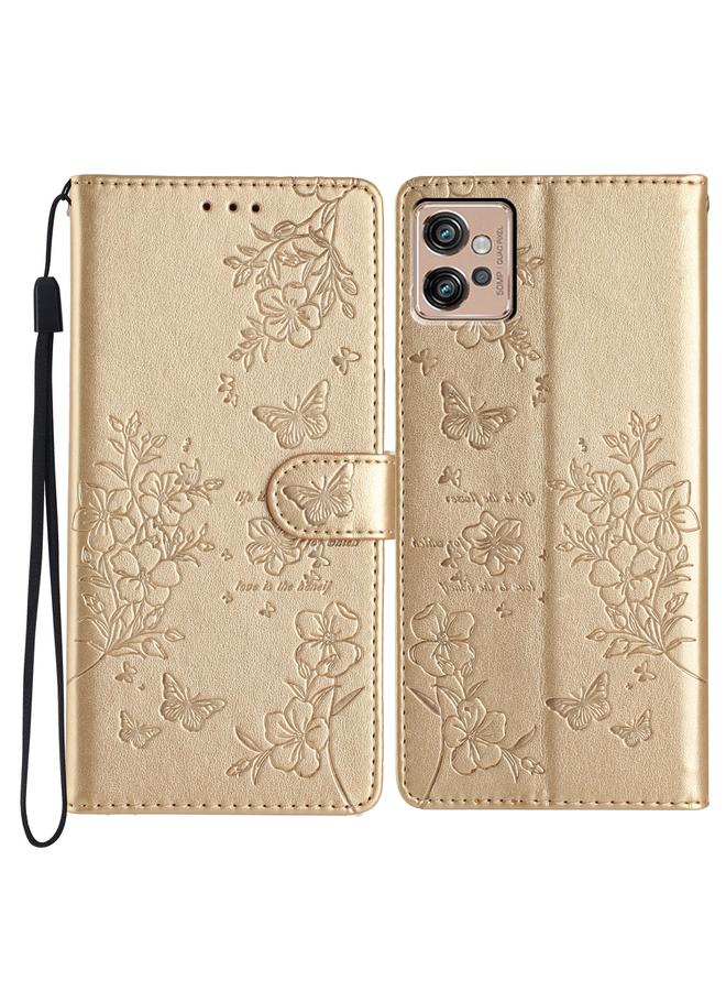 erorex Case For Motorola Moto G32 Butterflies and Flowers Leather Phone Case - Image 1