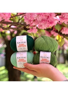 Gazzal 5 Skein (Pack) Total 8.8 Oz. Gazzal Baby Cotton Each 1.76 Oz (50G) / 150 Yrds (165M) Soft Fine Baby Yarn 60% Cotton (Orange 3419)  - Image 5