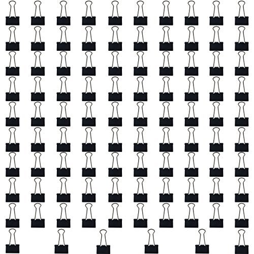 Clipco Binder Clips Medium 1.25-Inch Black 96-Pack - Image 1