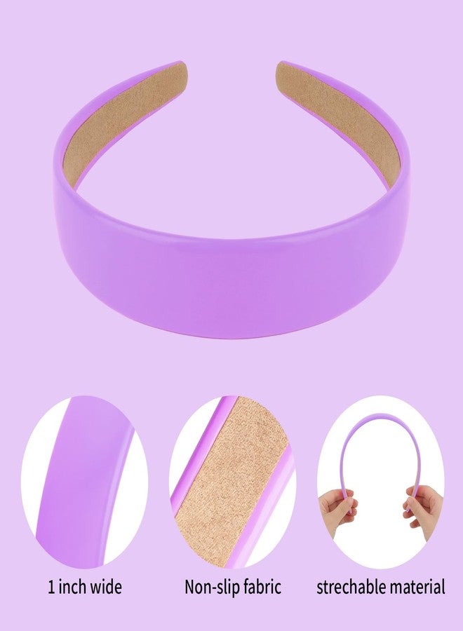 Semato Purple Headband 1 Inch PU Leather Headband for Women and Girls Non-Slip Hair Bands Hair Accessories - Image 2