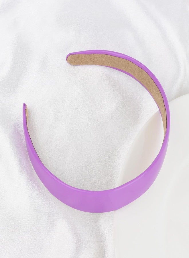 Semato Purple Headband 1 Inch PU Leather Headband for Women and Girls Non-Slip Hair Bands Hair Accessories - Image 3