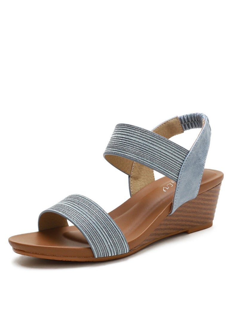 SIKETU New Summer Sandals for Women with One Belt Roman Shoes, Fairy Large Slope Heel Fashion Women's Sandals - Image 1