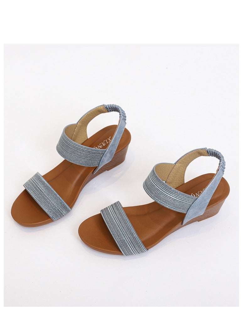 SIKETU New Summer Sandals for Women with One Belt Roman Shoes, Fairy Large Slope Heel Fashion Women's Sandals - Image 2