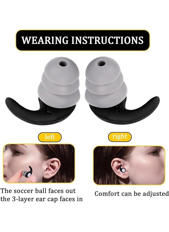 Generic - Sleep Noise Reducing Earplugs, Adult Reusable Noise Reduction Ear Plugs Ear Protection Sleep Ear Plugs, Waterproof Silicone Swimming Earplugs - Black - Image 1