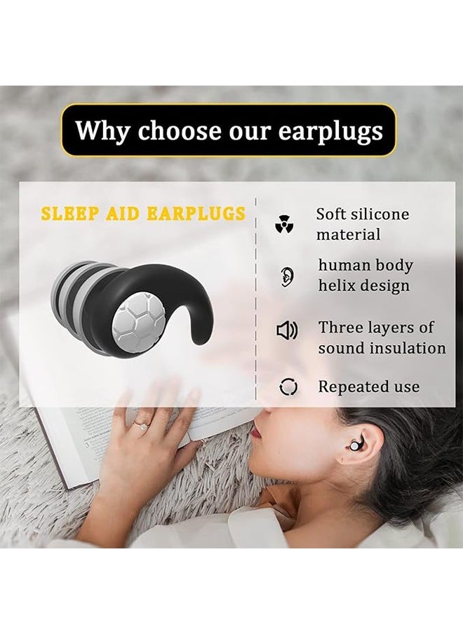 Generic - Sleep Noise Reducing Earplugs, Adult Reusable Noise Reduction Ear Plugs Ear Protection Sleep Ear Plugs, Waterproof Silicone Swimming Earplugs - Black - Image 1