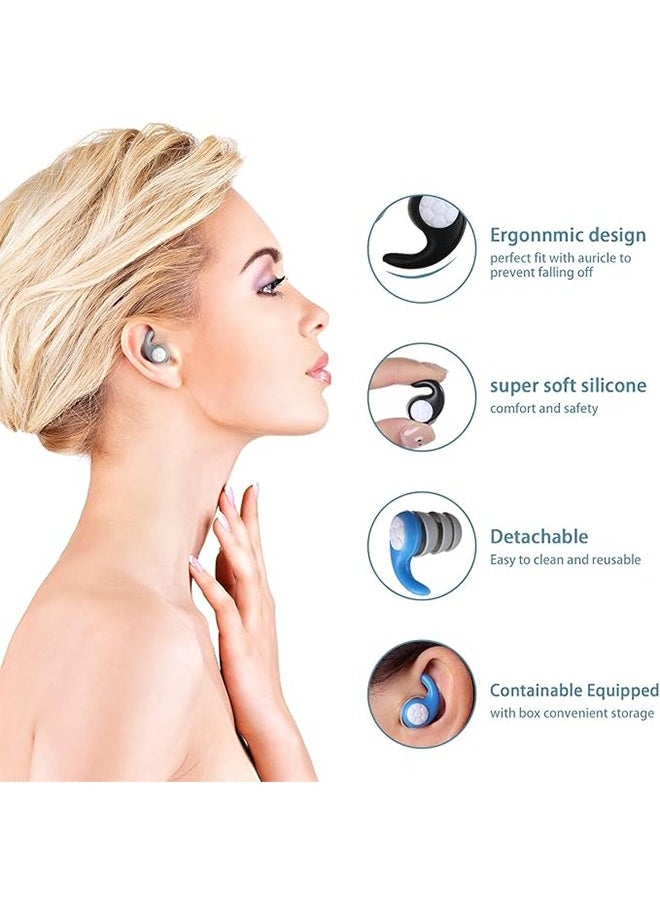 Generic - Sleep Noise Reducing Earplugs, Adult Reusable Noise Reduction Ear Plugs Ear Protection Sleep Ear Plugs, Waterproof Silicone Swimming Earplugs - Black - Image 1