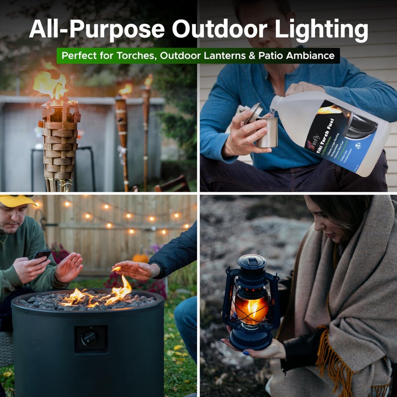 Firefly Fuel Tiki Torch Fuel â€“ Clean-Burning Outdoor Lamp Oil for Tiki Torches and Lanterns. Low Smoke, Eucalyptus Formula, Long-Lasting â€“ Outdoor Patio & Garden Use - 1 Gallon - Image 4