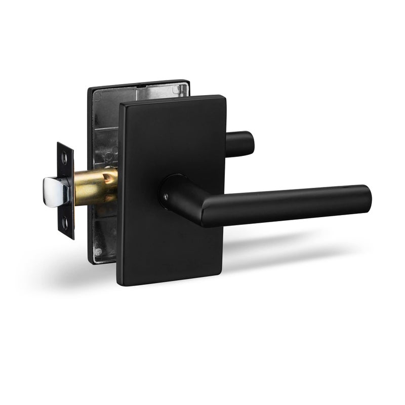 Berlin Modisch Passage Lever Door Handle Designer Series NonLocking Lever Set for Hallway or Closet Doors Reversible for Right Left Sided Doors Heavy Duty Iron Black Finish