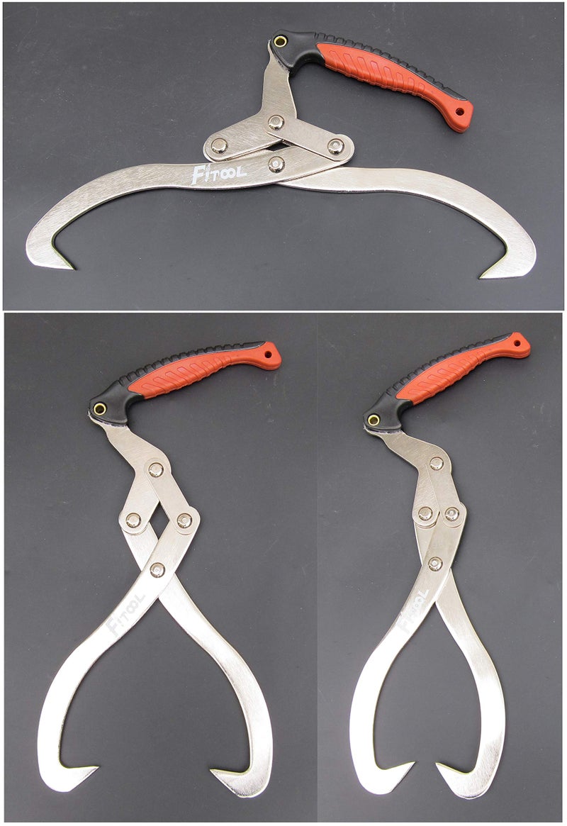 FITOOL 12 Inches (300MM) Log Carrier, Log Tongs, Log Lifting Hook, Timber's Tongs for Lifing Logs, Total Length 17.6 Inches - Image 2