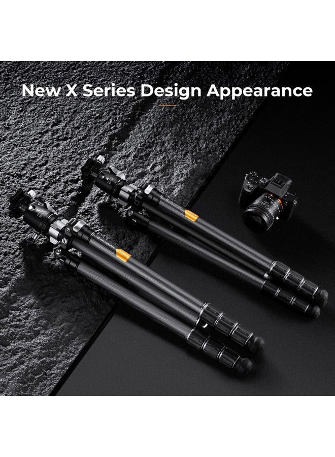 K&F Concept X-Series 68 inch/172cm Carbon Fiber Camera Tripod,Professional Photography Tripod with 36mm Metal Ball Head Load Capacity 16KG/35.2lbs for Indoor Outdoor Use X284C4+BH-36 - Image 3