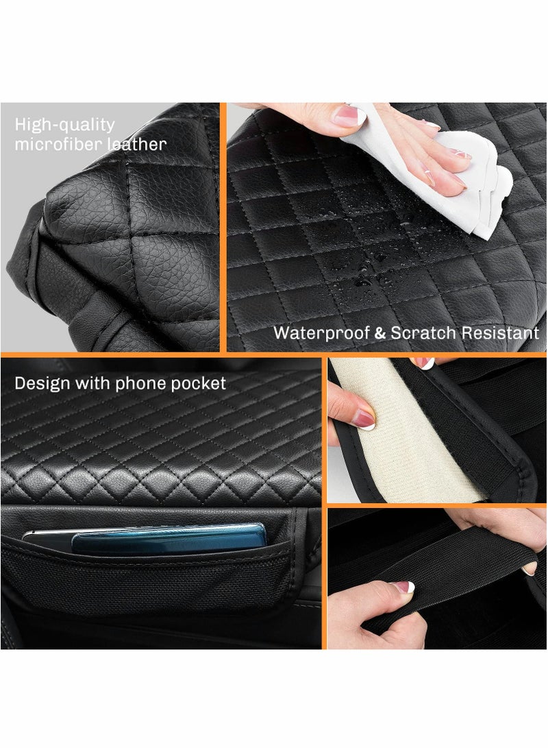 PU Leather Center Console Cover for Tesla Model 3 and Y, Armrest Cushion with Phone Pocket, Protects and Enhances Interior Style - Image 5