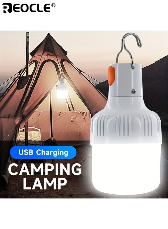 ريوكل فانوس تخييم LED محمول مع مصباح يدوي قابل للشحن عبر يو إس بي ضوء عمل ليلي ساطع جداً مادة مقاومة للماء مناسب للطوارئ المغامرات التخييم الصيد - Image 1