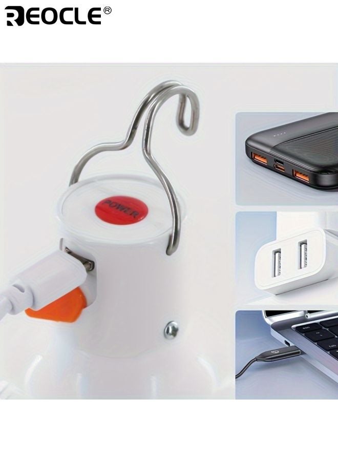 ريوكل فانوس تخييم LED محمول مع مصباح يدوي قابل للشحن عبر يو إس بي ضوء عمل ليلي ساطع جداً مادة مقاومة للماء مناسب للطوارئ المغامرات التخييم الصيد - Image 4