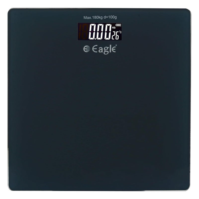 Eagle ميزان وزن الجسم الرقمي | سعة 180 كجم | آلة وزن مزودة بـ 4 حساسات جي عالية الدقة | ميزان وزن شخصي للاستخدام المنزلي، في الصالة الرياضية | شاشة LCD | ضمان لمدة سنتين - EEP-1007A رمادي - Image 1