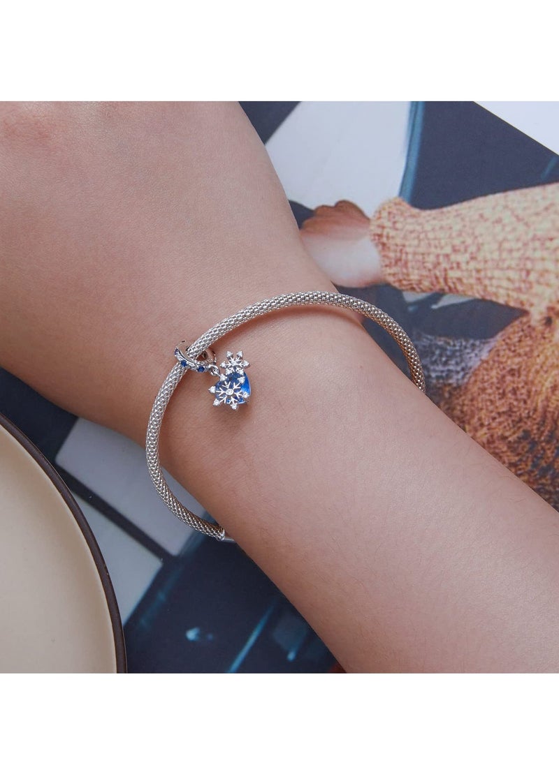 925 Sterling Silver Love Heart Charm for Charm Bracelet Winter Snowflakes DIY Jewelry Set Baby Yoda Charm Dangle Cartoon Pendants Idea Jewelry Gifts for Mom Grandma Daughter Friend Sister  - Image 4