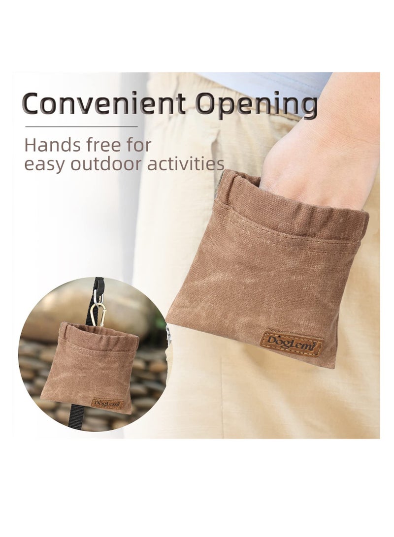 Dog Treat Pouch, Portable Stylish Puppy Dog Training Treat Bag, Hand Free Dog Walking Bag, Auto Closing Pet Feed Snack Reward Pocket, Dog Food Dispenser for Pet Puppy Travel or Outdoor Use - Image 5