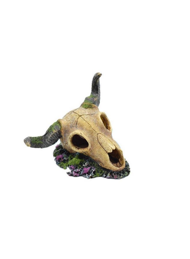 Leoyoubei Leoyoubei 6 x 7.5 inch Aquarium Decoration Fish Tank Décor Ornaments Fish Turtle Hidden,Amphibians Bonsai Beautification Cave Landscape Pet Reptile House Sheep Skull Light Brown - Image 1