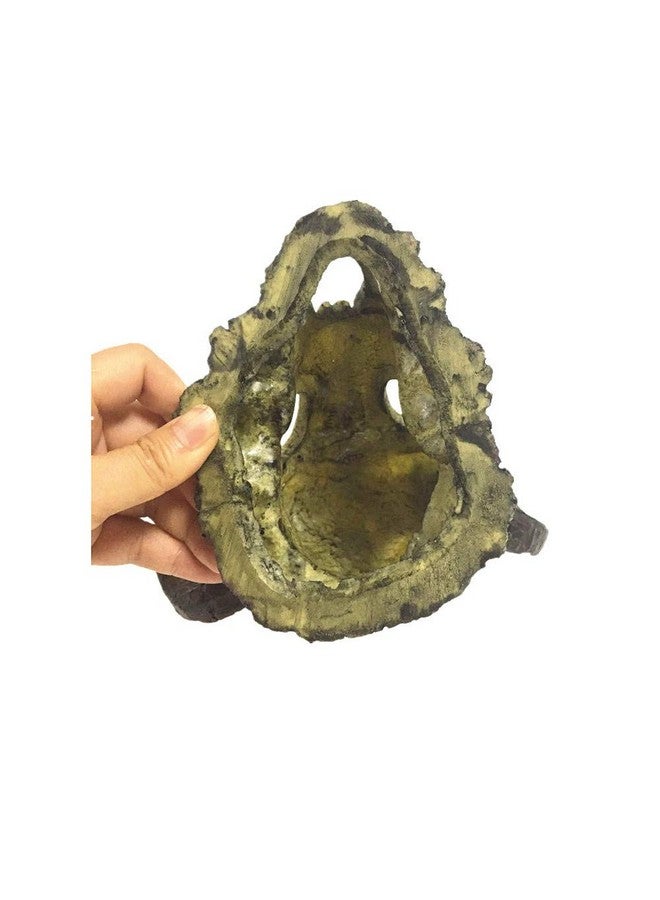 Leoyoubei Leoyoubei 6 x 7.5 inch Aquarium Decoration Fish Tank Décor Ornaments Fish Turtle Hidden,Amphibians Bonsai Beautification Cave Landscape Pet Reptile House Sheep Skull Light Brown - Image 2