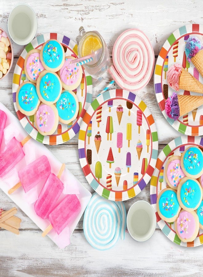Gift Boutique 24 Count Ices and Ice Cream Dinner Paper Plates 9" Disposable Popsicle Plate for Tropical Summer Beach Pool Birthday Party Supplies - Image 4