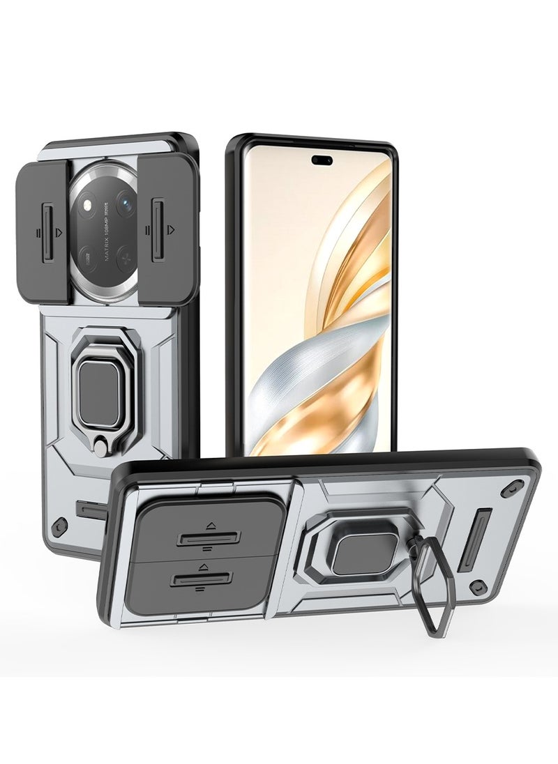 X-level Honor X9c 5G Case Cover with Slide Camera Cover & Ring Holder,Kickstand Shell Back Cover Scratch-Resistant Shock-Absorbing Protector Accessories Kickstand Stand Magnetic Car Ring Holder Protection  - Image 1