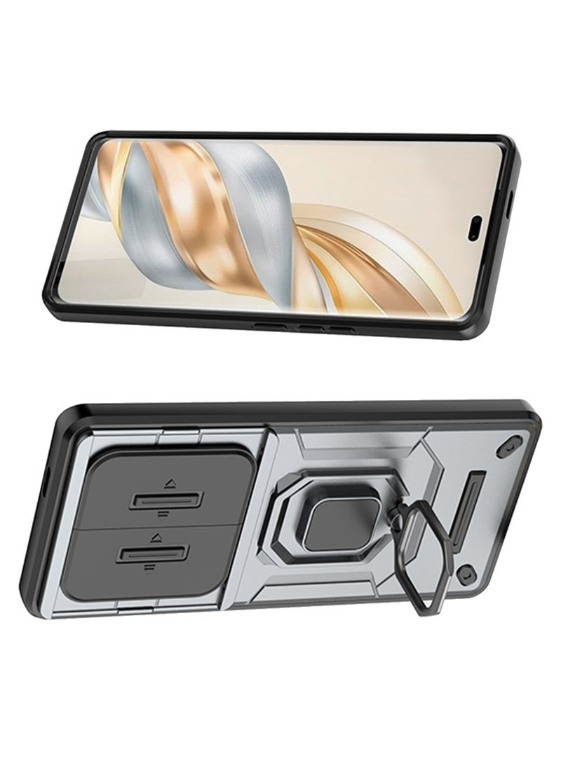 X-level Honor X9c 5G Case Cover with Slide Camera Cover & Ring Holder,Kickstand Shell Back Cover Scratch-Resistant Shock-Absorbing Protector Accessories Kickstand Stand Magnetic Car Ring Holder Protection  - Image 4
