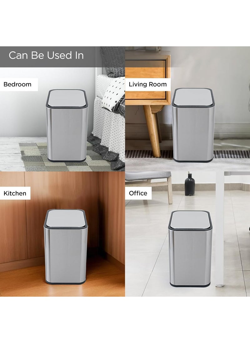 Homestic Homestic 9L Stainless Steel Automatic Touchless Motion Sensor Dustbin Quick Open Soft Close Lid Garbage Bin for Kitchen Bathroom Indoor Outdoor Trash Cana90  - Image 4