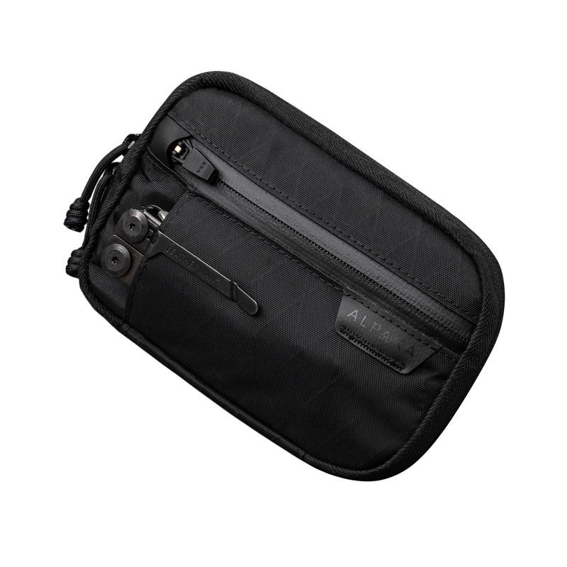 ALPAKA Admin Pouch Pro - EDC Organizer - Small Tool Pouch with Smooth Zipper, Weatherproof X-Pac Fabric, Electronics Storage for Travel - Black X-Pac X42 Material - Image 1