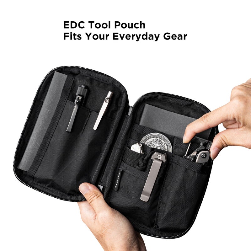 ALPAKA Admin Pouch Pro - EDC Organizer - Small Tool Pouch with Smooth Zipper, Weatherproof X-Pac Fabric, Electronics Storage for Travel - Black X-Pac X42 Material - Image 2